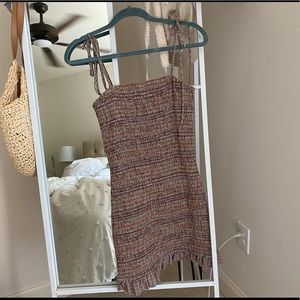 Fitted ruffle tie dress, multicolored